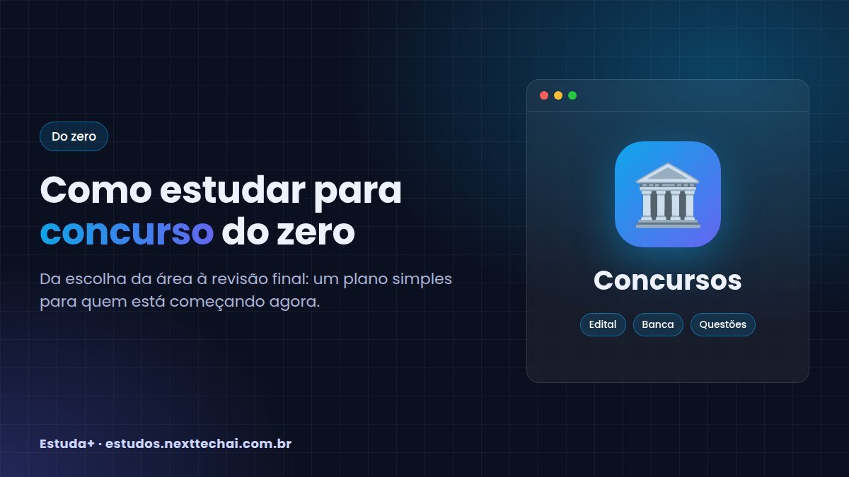Como estudar para concurso do zero: plano completo