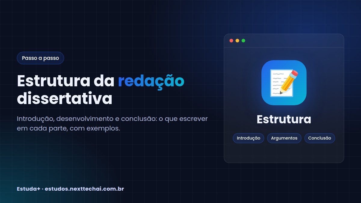 Estrutura da redação dissertativo-argumentativa passo a passo